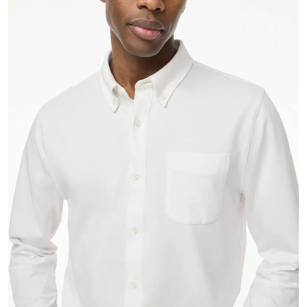 NWT XXL J.Crew Men's Performance Knit Oxford Shirt White